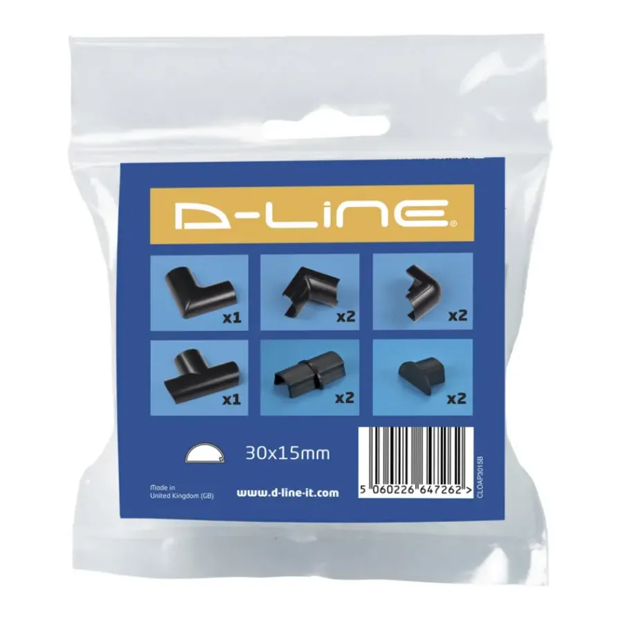 Lasklemmen En Verbindingsklemmen > D-Line Accessoireskit voor 30/ 15mm Goot Zwart