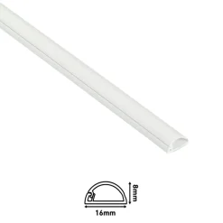 Kabelgoten > D-Line kabelgoot halfrond wit 16/8 mm 2 meter