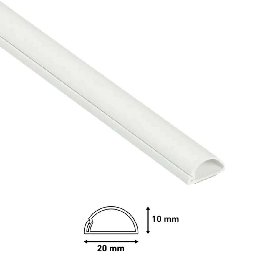 Kabelgoten > D-Line kabelgoot halfrond wit 20/10 mm 2 meter