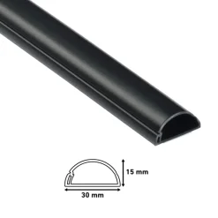Kabelgoten > D-Line kabelgoot halfrond zwart 30/15 mm 2 meter