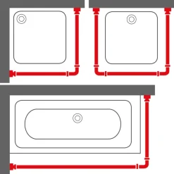 Douchestang Easy Roll 90x90x90cm wit