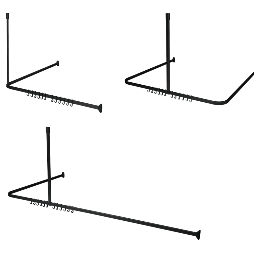 Douchestang Easy Roll 90x90x90cm zwart