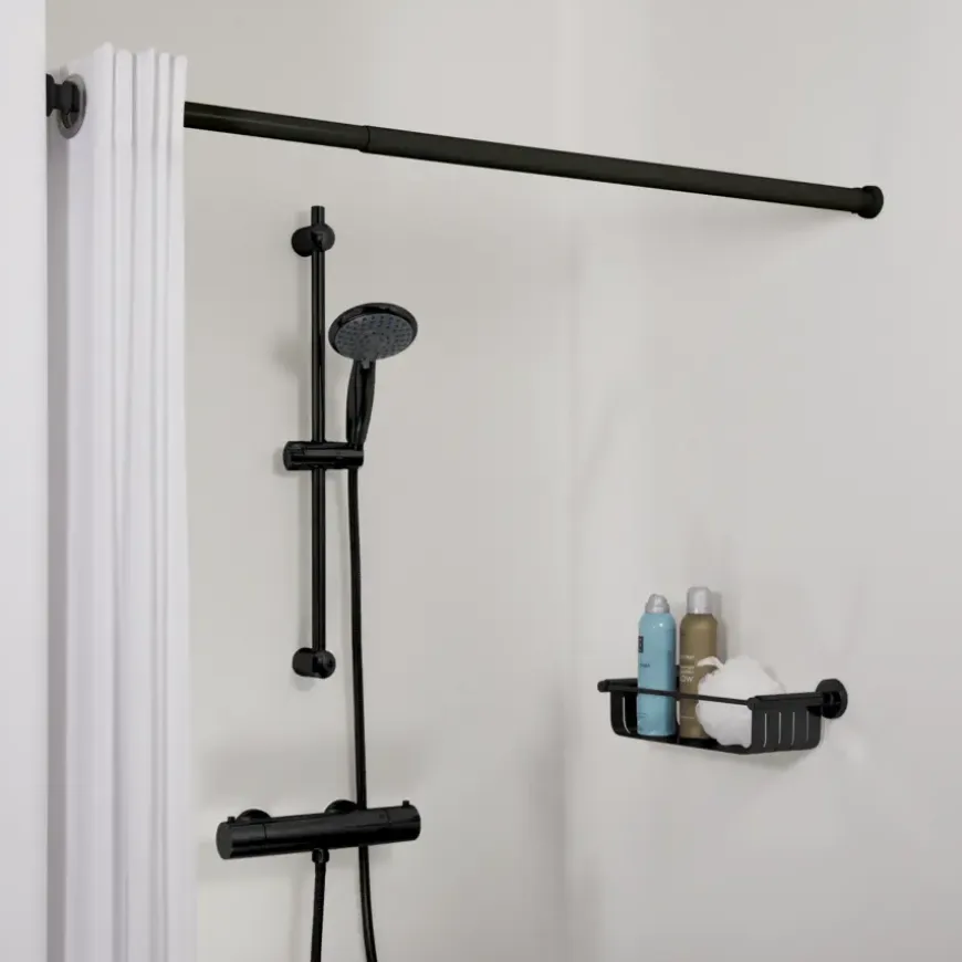 Douchestang Seallux 80-130cm zwart zwart