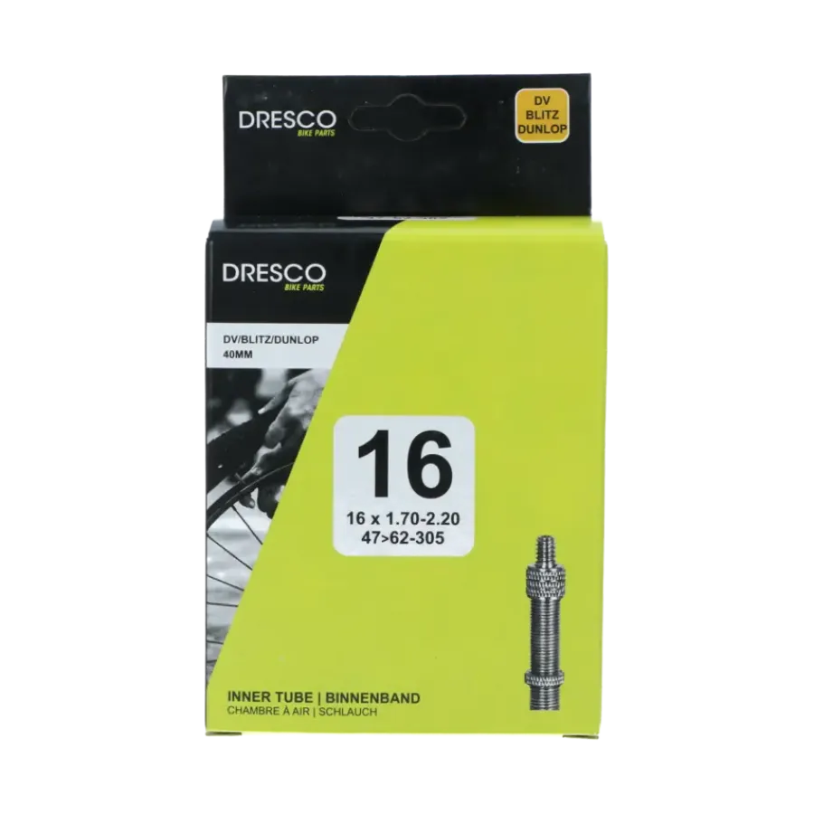 Fietsbanden > Dresco binnenband 16 x 1.75-2.50 (47/62-305) dunlop 40mm