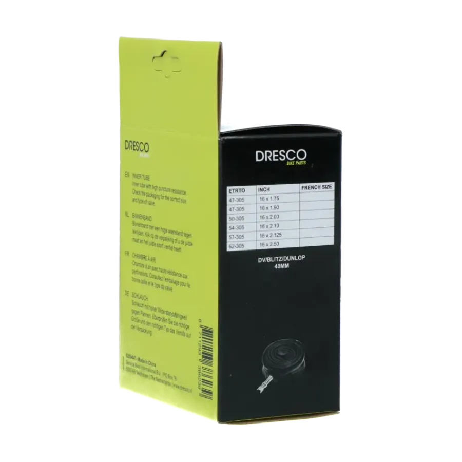 Fietsbanden > Dresco binnenband 16 x 1.75-2.50 (47/62-305) dunlop 40mm