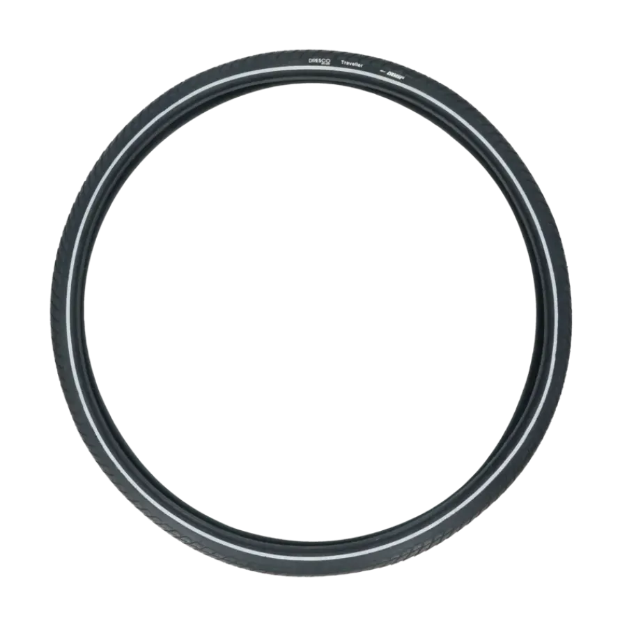 Fietsbanden > Dresco buitenband traveller 28 x 1.60 (42-622) reflectie zwart