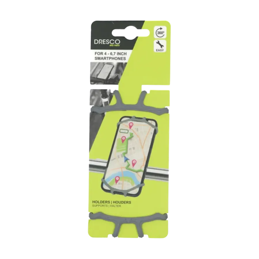 Interieuraccessoires > Dresco EZ Fit telefoonhouder fiets grijs
