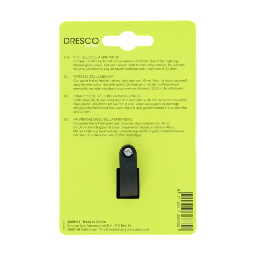 Fietsonderdelen & Accessoires > Dresco fietsbel bella mini wit