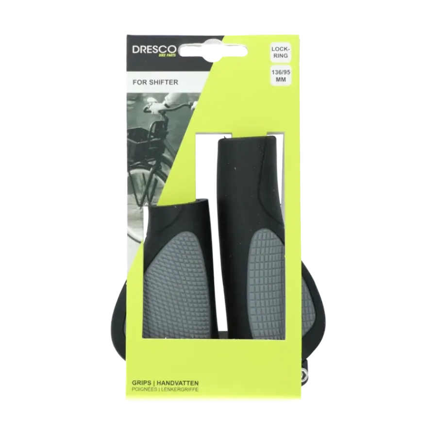 Fietsonderdelen & Accessoires > Dresco handvatten ergo city plus zwart/grijs