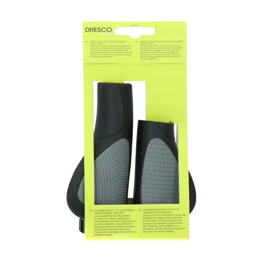 Fietsonderdelen & Accessoires > Dresco handvatten ergo city plus zwart/grijs