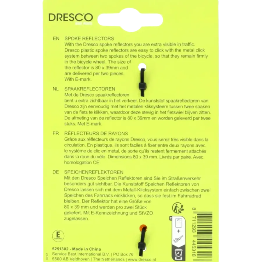 Fietsverlichting > Dresco spaakreflectoren E-keur