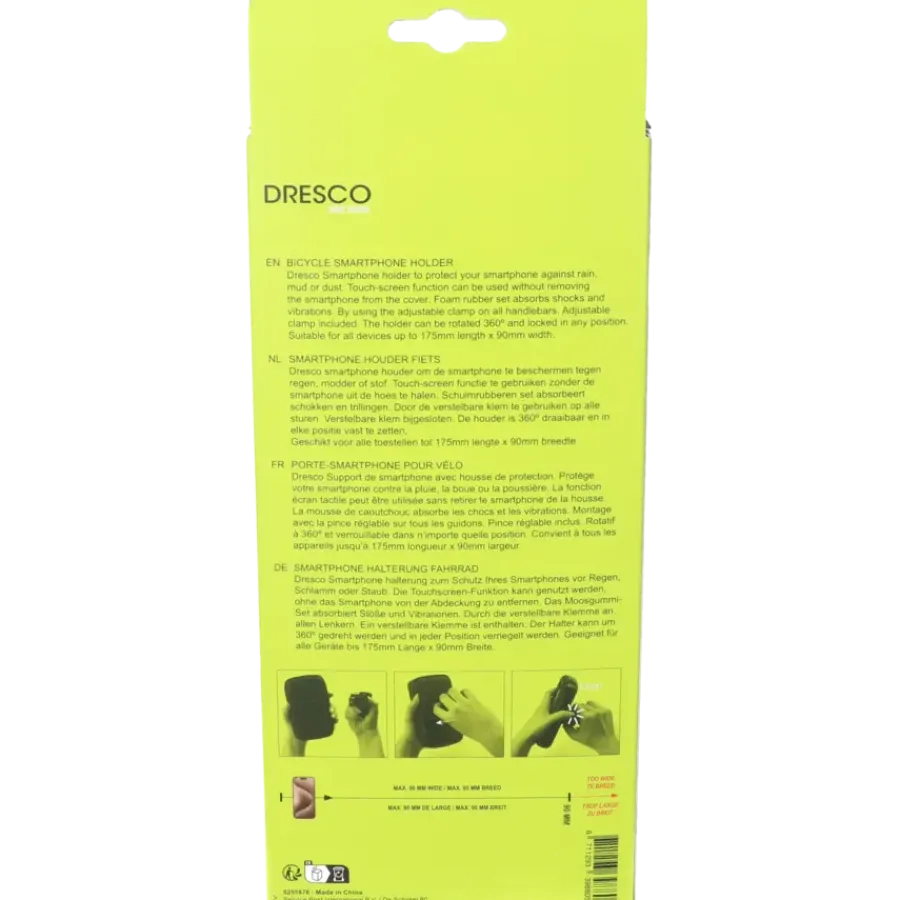 Interieuraccessoires > Dresco waterdichte smartphone houder fiets