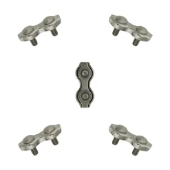 Dubbele staaldraadklemmen 2mm 5 stuks