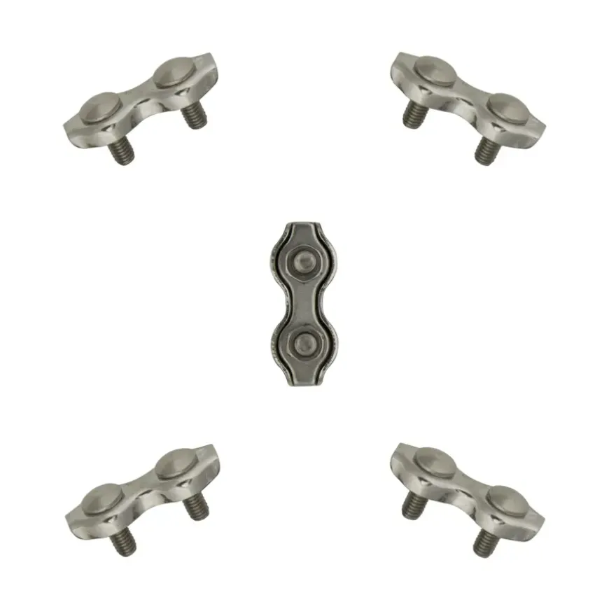 Dubbele staaldraadklemmen 2mm 5 stuks