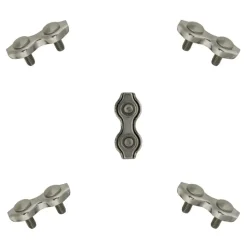 Dubbele staaldraadklemmen 4mm 5 stuks
