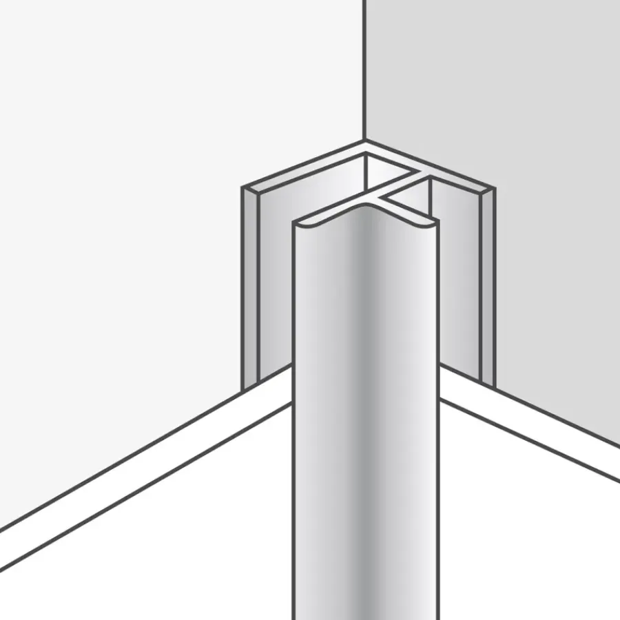 Wandpanelen|Kunststofprofielen > Dumaplast Dumawall + aluminium hoekprofiel zwart 260 cm 12-20 mm