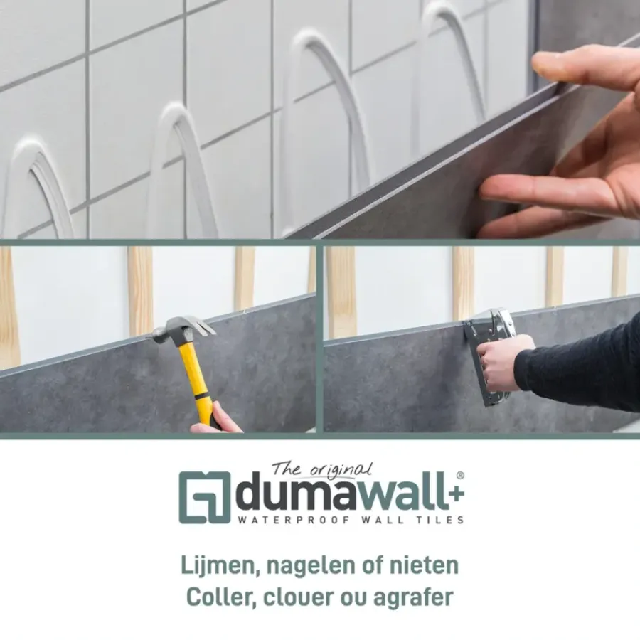 PVC Wandtegels & Panelen|Wandpanelen > Dumaplast Dumawall+ wandtegel kunststof Porto glans 1,95m² 37,5x65cm 8 stuks