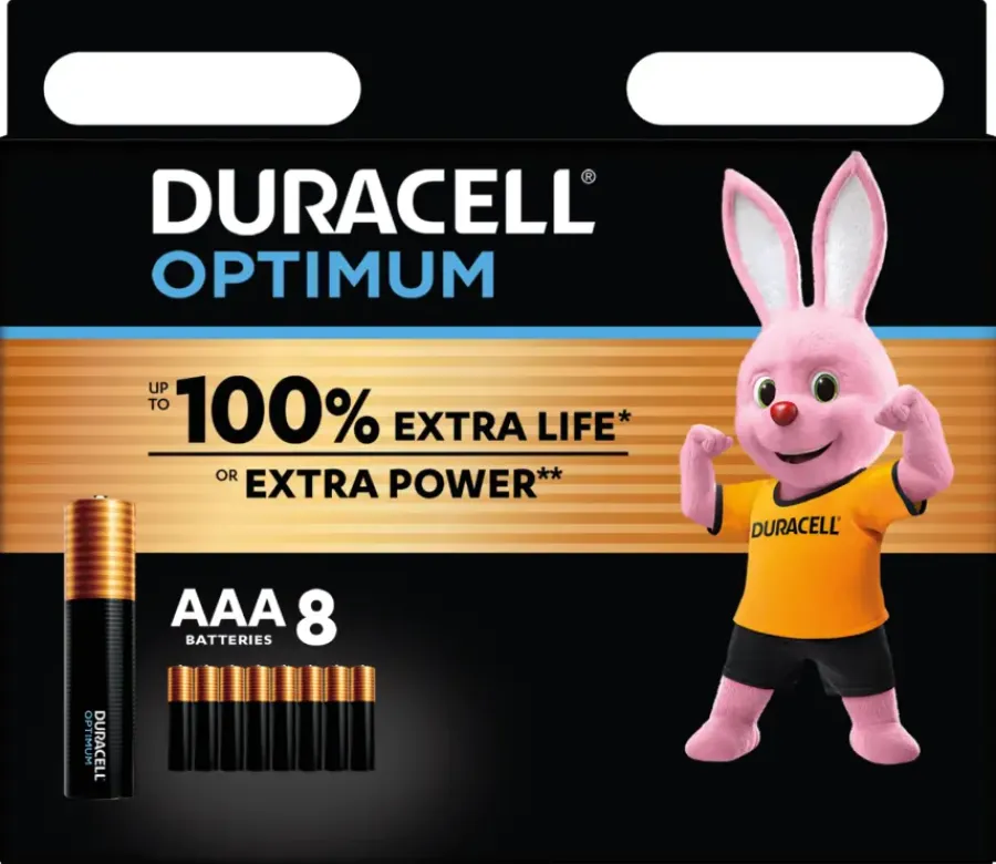 Batterijen > Duracell Batterij AAA Alkaline Optimum 8 stuks