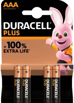 Batterijen > Duracell Batterij AAA Alkaline Plus 4 stuks