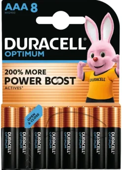 Batterijen > Duracell Batterij AAA Alkaline Optimum 8 stuks