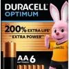 Batterijen > Duracell Batterij AA Alkaline Optimum 6 stuks