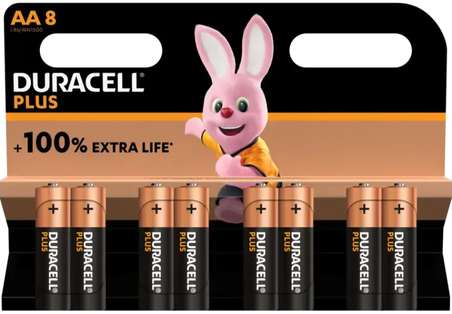 Batterijen > Duracell Batterij AA Alkaline Plus 8 stuks