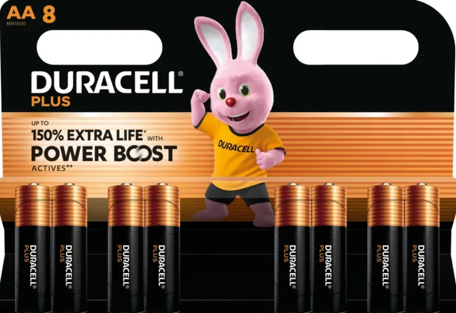 Batterijen > Duracell Batterij AA Alkaline Plus Power Boost 8 stuks