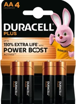 Batterijen > Duracell Batterij AA Alkaline Plus Power Boost 4 stuks