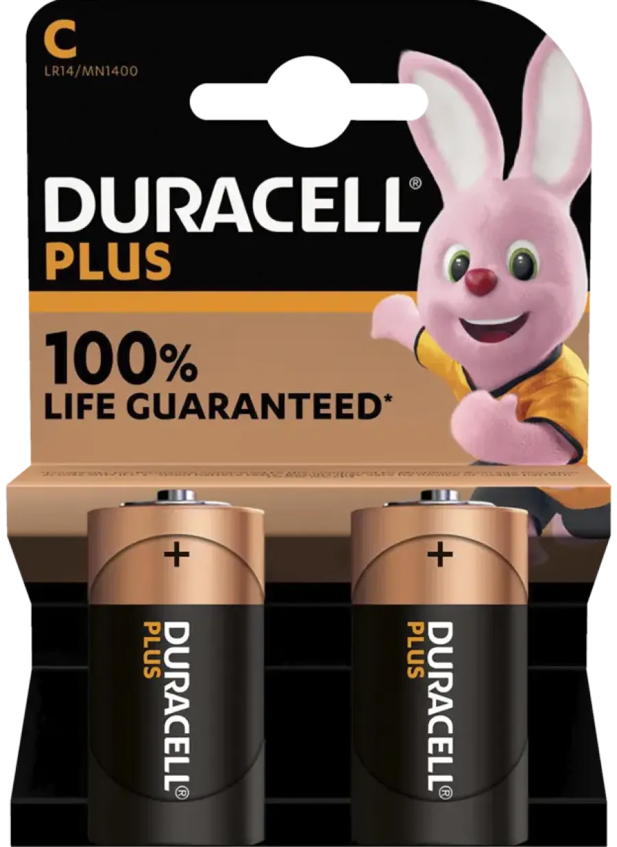 Batterijen > Duracell Batterij C Alkaline Plus 2 stuks