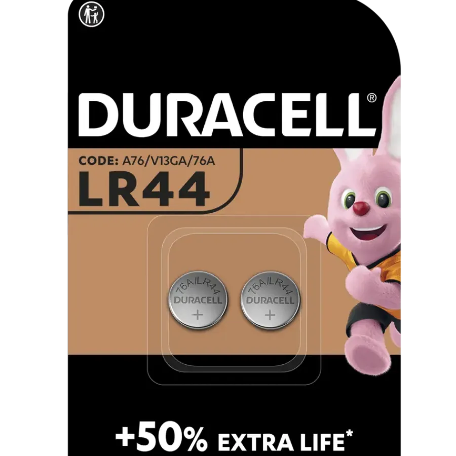 Batterijen > Duracell Batterij LR44 Alkaline-knoopcel alkaline 1,5V 2 stuks