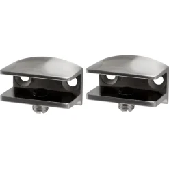 Plankdragers|Plankdragers > Duraline clip glass vierkant geborsteld nikkel 2 stuks