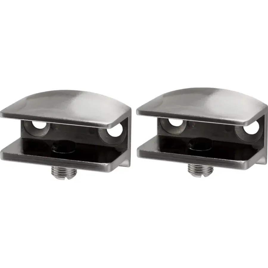 Plankdragers|Plankdragers > Duraline clip glass vierkant geborsteld nikkel 2 stuks
