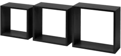 Duraline kubus zwart eiken 12 mm 30x30x12 cm set 3 stuks