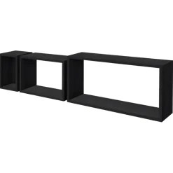 Duraline kubus zwart eik 60x30x15 cm 18mm set 3 stuks