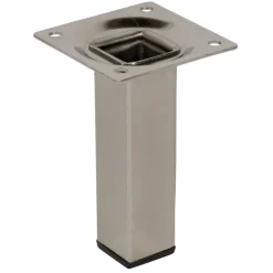 Duraline meubelpoot vierkant RVS-look 2,5x2,5x10 cm