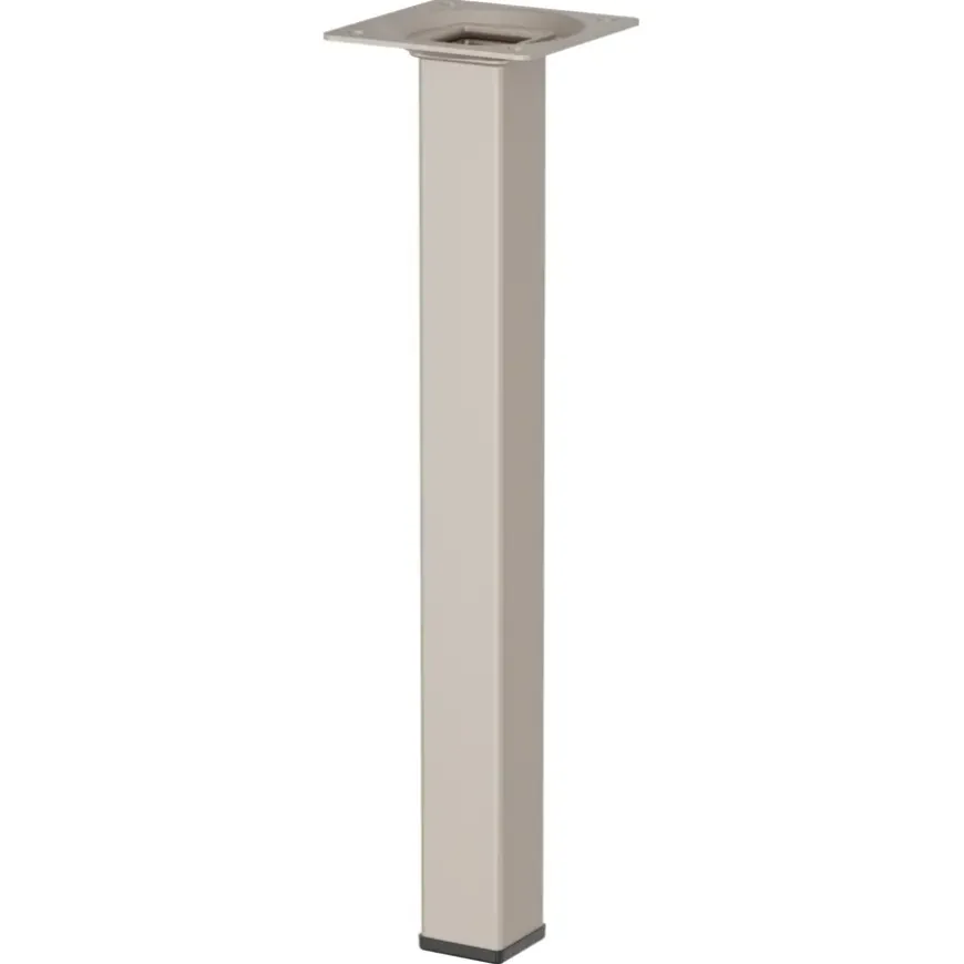 Duraline meubelpoot vierkant zand / beige staal 2,5x2,5x25 cm