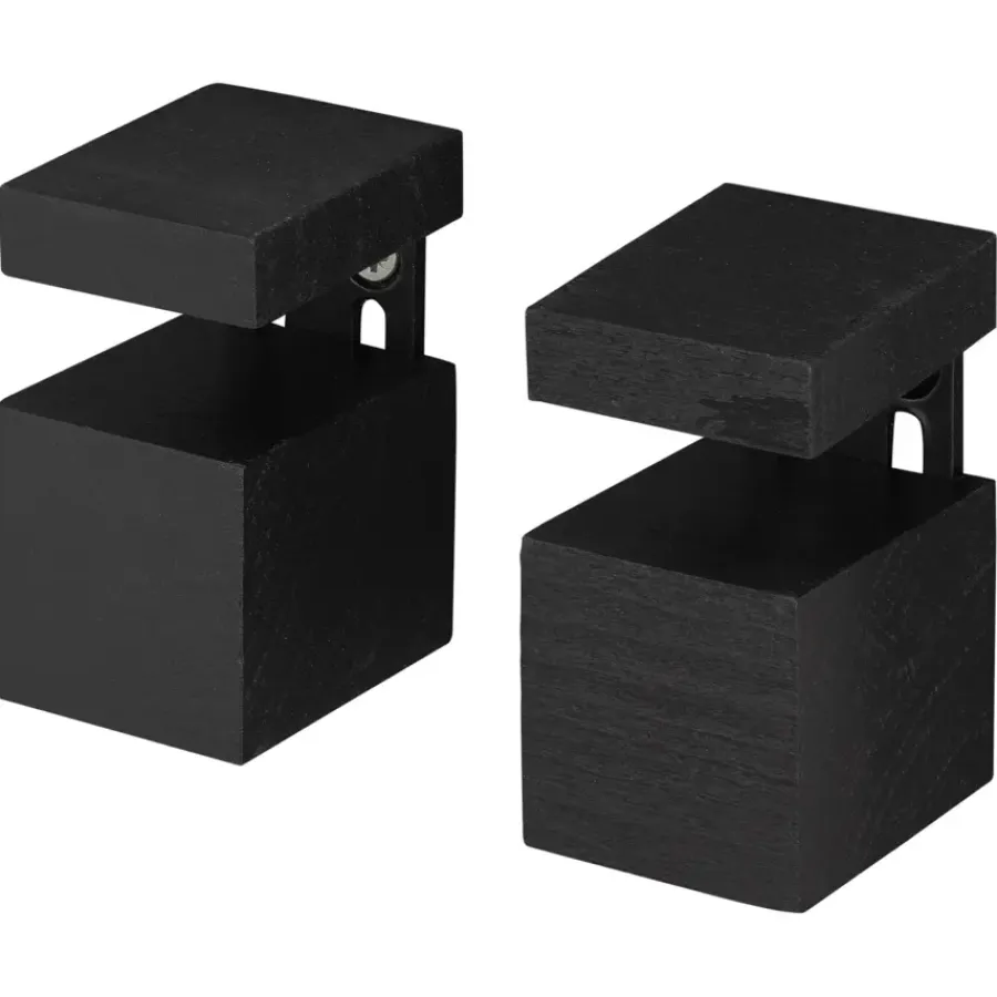 Plankdragers|Plankdragers > Duraline plankdrager clip zwart beuken 6,3x4x4 cm