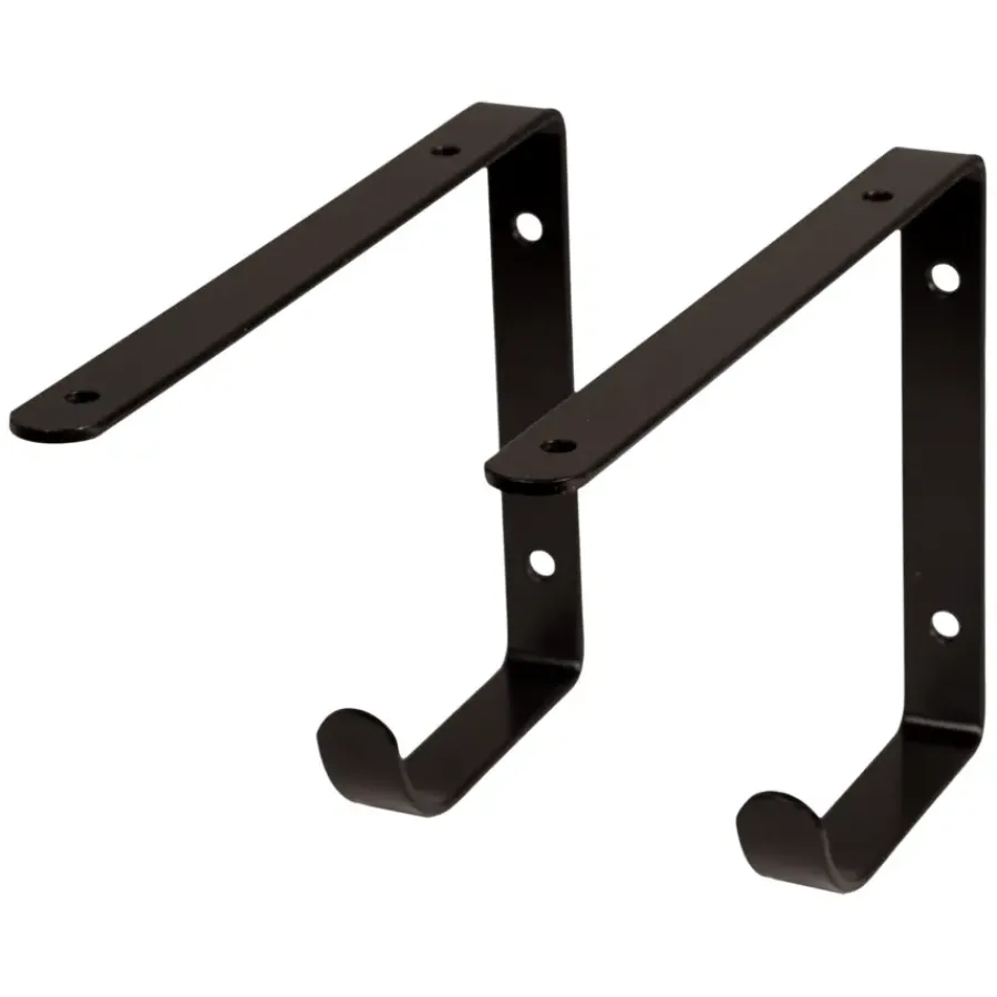 Plankdragers|Plankdragers > Duraline plankdrager zwart metaal 22x14,5cm 2 stuks