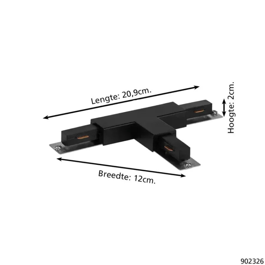 Audio & Video Accessoires > Eglo EasyTrack railverlichting koppelstuk T-vormig zwart