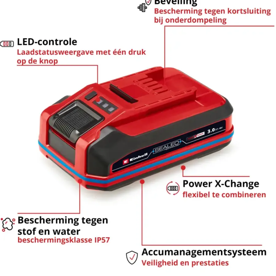 Overige Elektrisch Gereedschap Accessoires > EINHELL Accu 18V/3.0Ah SEALED Plus