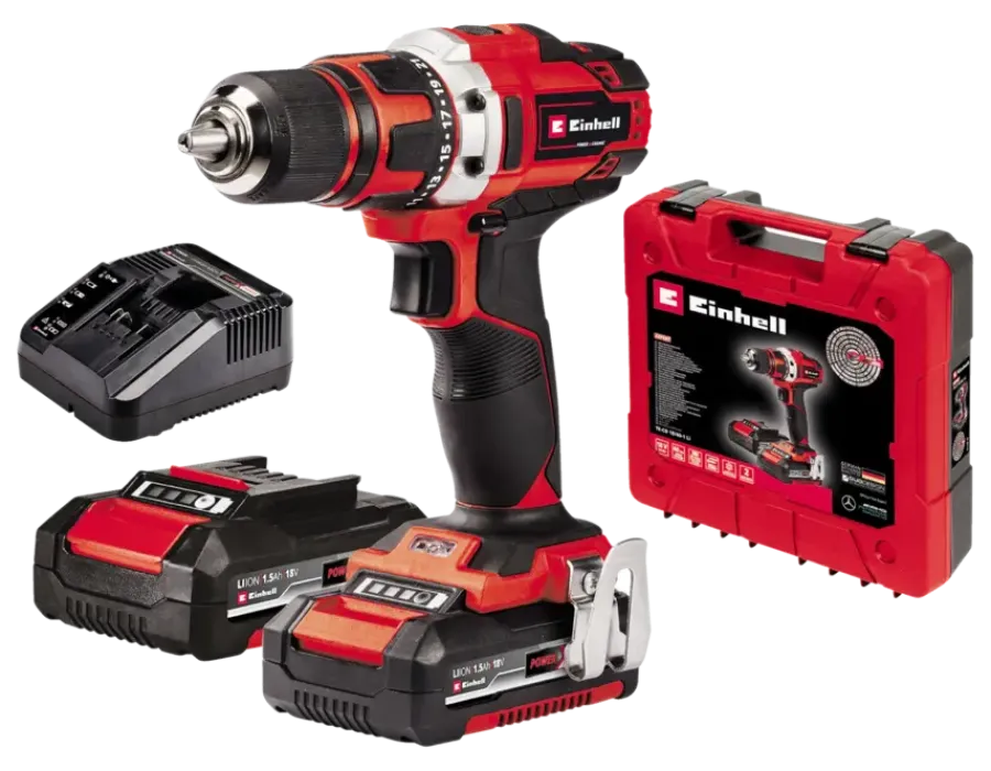 Accuboormachines|Boormachines > EINHELL 18V accuboormachine TE-CD 18/40 LI incl. 2 accu's 1,5Ah + lader + koffer