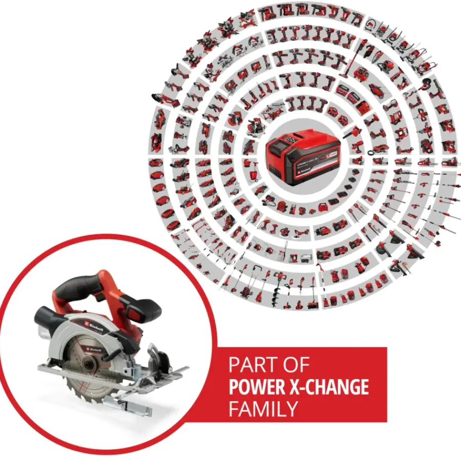Accu Cirkelzaag|Zaagmachines & -tafels > EINHELL 18V cirkelzaag TE-CS 18/165 LI (zonder accu)
