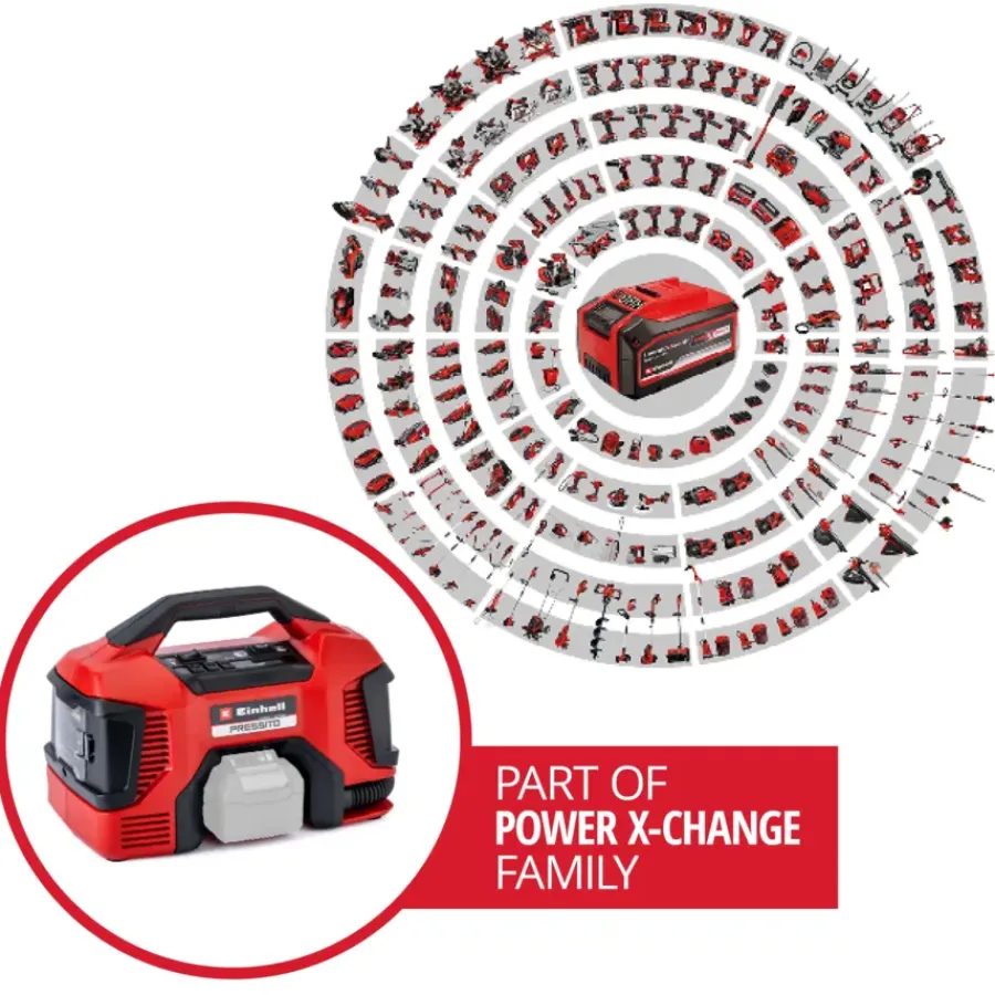 Overig Accu Gereedschap > EINHELL 18V compressor 6-in-1 Pressito Hybrid (zonder accu)