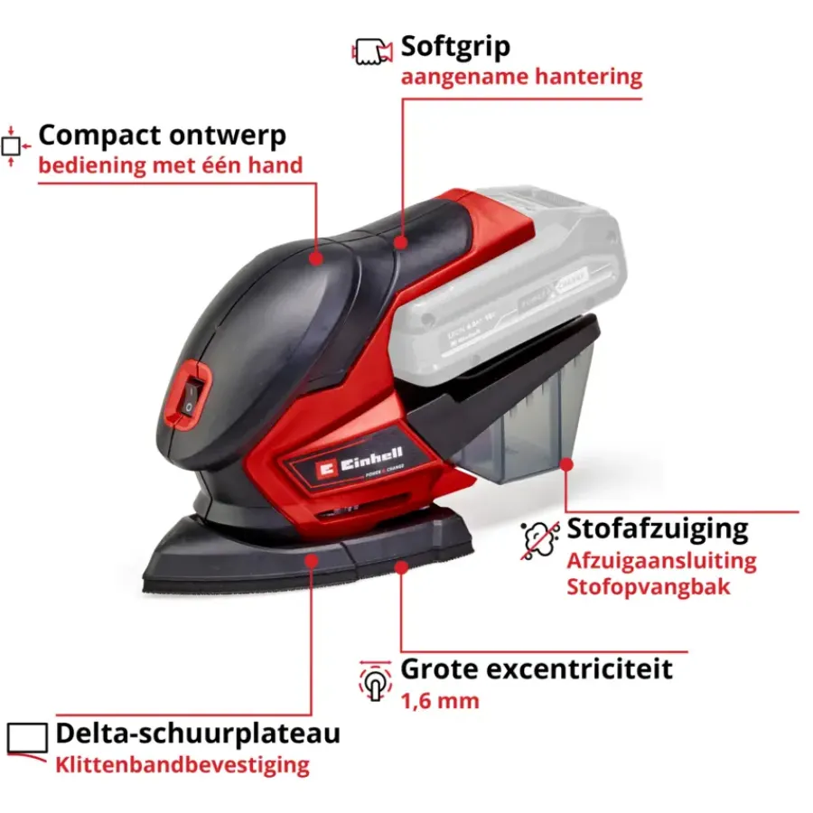Accu Schuurmachine|Schuurmachines > EINHELL 18V multischuurmachine TE-OS 18/150 LI (zonder accu)