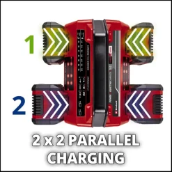 Overige Elektrisch Gereedschap Accessoires > EINHELL 18V 2x2 acculader Quattrocharger 4A
