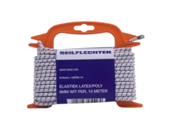 ELASTIEK LATEX/POLY 6MM WIT 10MTR
