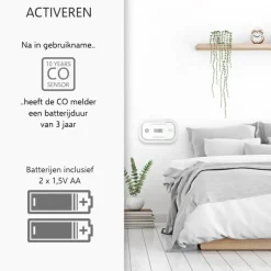 Koolmonoxidemelders > Elro FC5003 koolmonoxidemelder inclusief 2 jaar AA-batterij