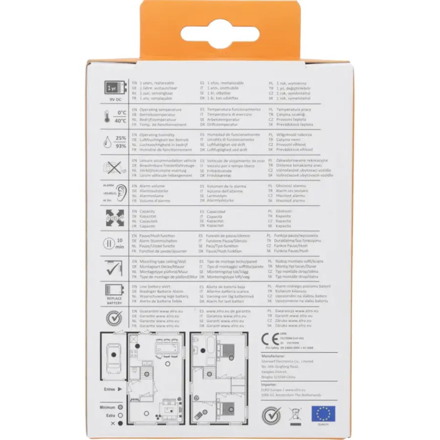 Rookmelders > Elro FS1701 optische rookmelder inclusief lithium batterij