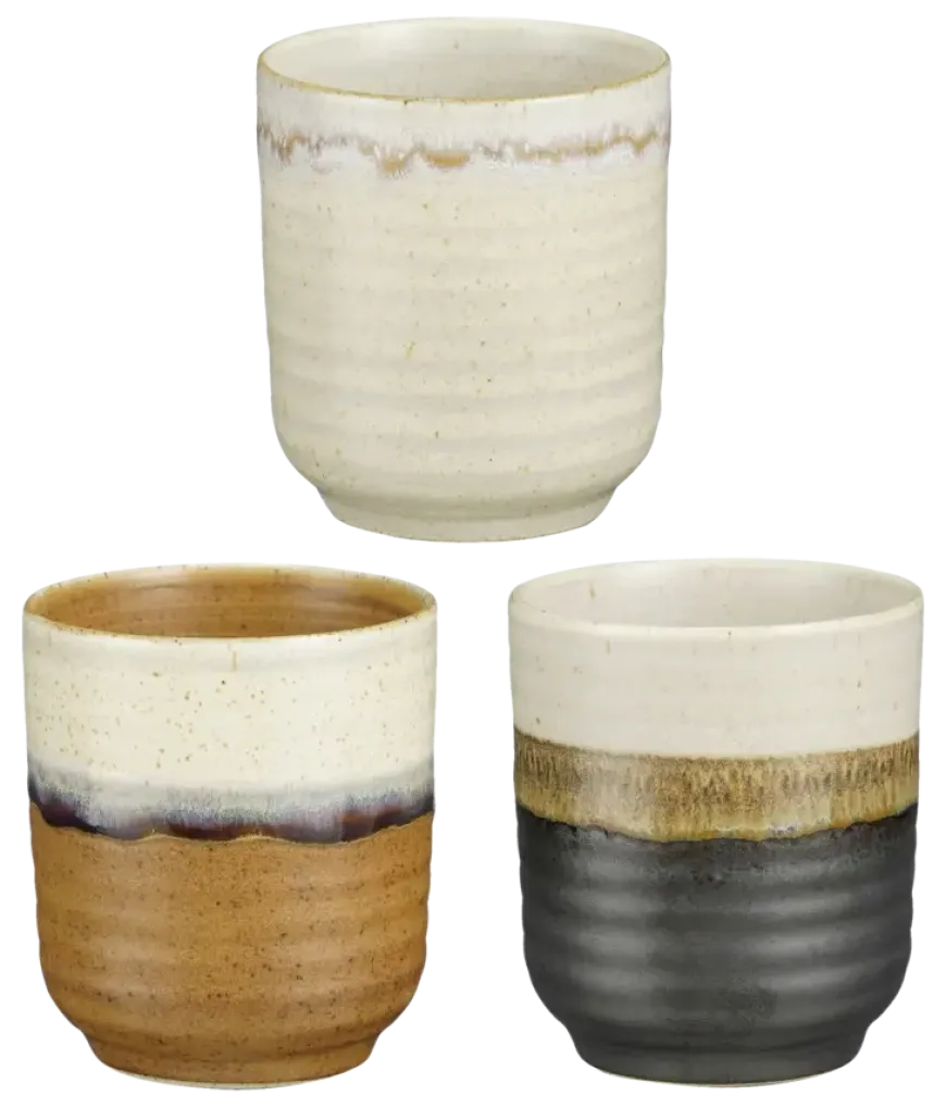 Ethan beker off white zwart terra - h9xd7,5cm - per stuk