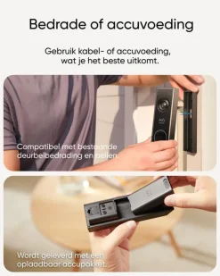 Intercoms & Deurbellen|Elektronische Beveiliging > Eufy Video Deurbel E340 2 camera's Zwart Uitbreiding